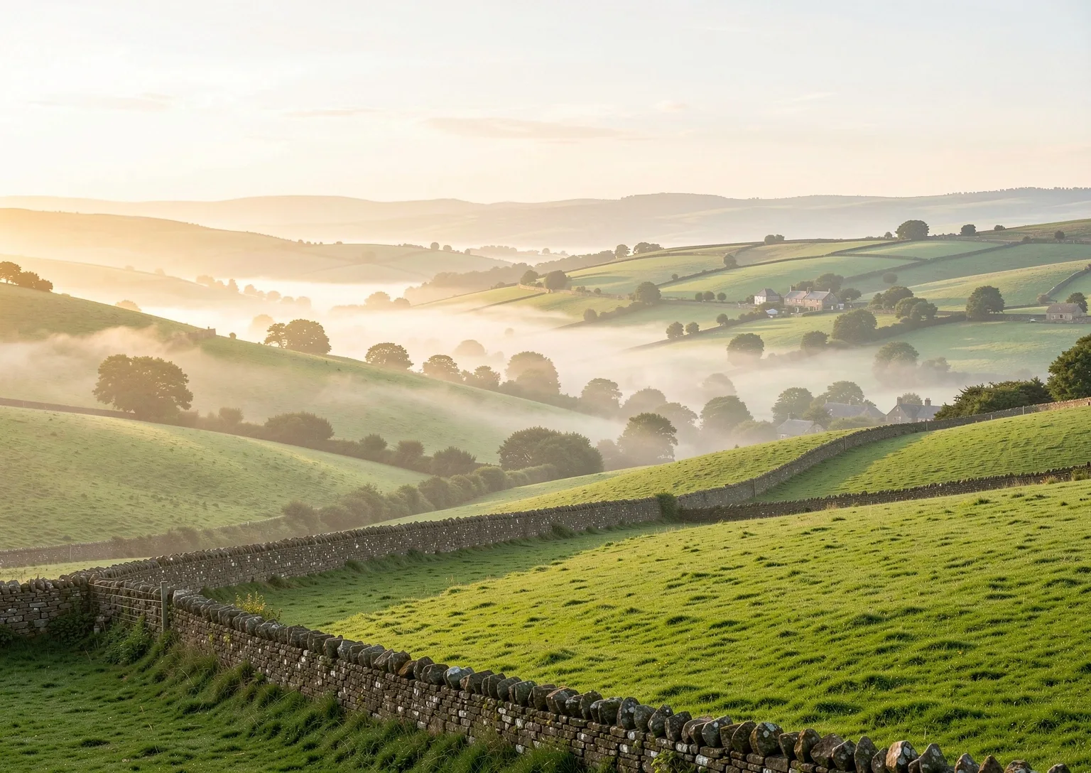 British countryside at dawn